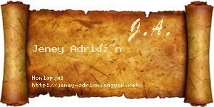 Jeney Adrián névjegykártya
